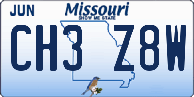 MO license plate CH3Z8W