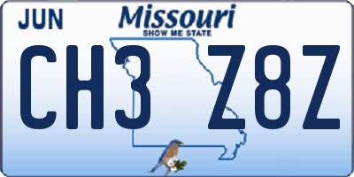 MO license plate CH3Z8Z