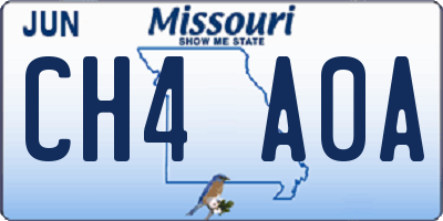 MO license plate CH4A0A