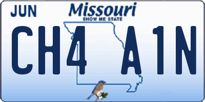 MO license plate CH4A1N
