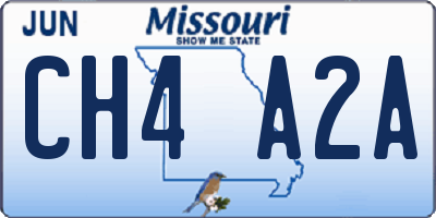 MO license plate CH4A2A