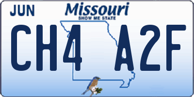 MO license plate CH4A2F