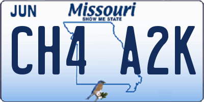 MO license plate CH4A2K