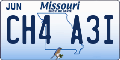 MO license plate CH4A3I