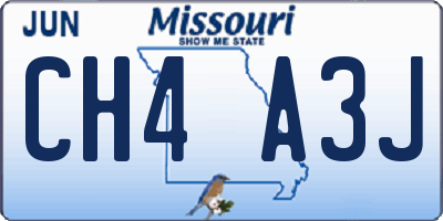 MO license plate CH4A3J