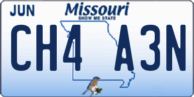 MO license plate CH4A3N
