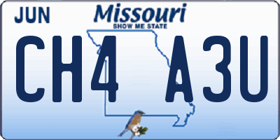 MO license plate CH4A3U