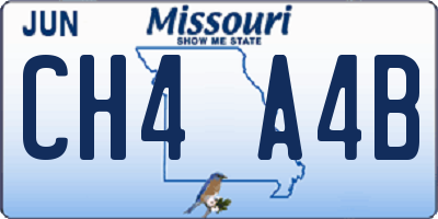 MO license plate CH4A4B