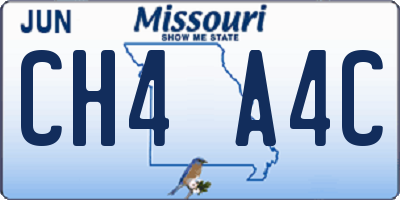 MO license plate CH4A4C