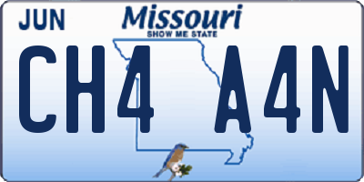 MO license plate CH4A4N