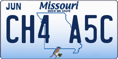 MO license plate CH4A5C