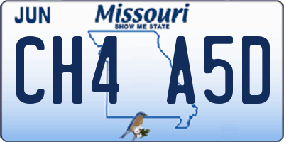 MO license plate CH4A5D