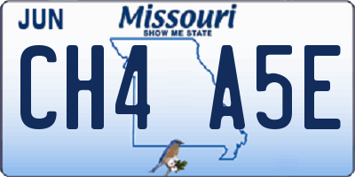 MO license plate CH4A5E