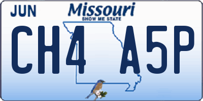 MO license plate CH4A5P