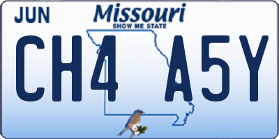 MO license plate CH4A5Y