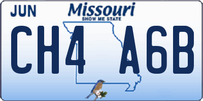 MO license plate CH4A6B