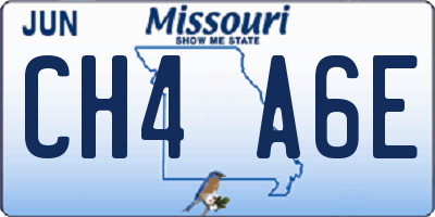 MO license plate CH4A6E