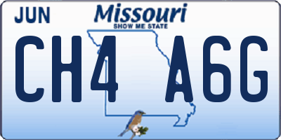 MO license plate CH4A6G