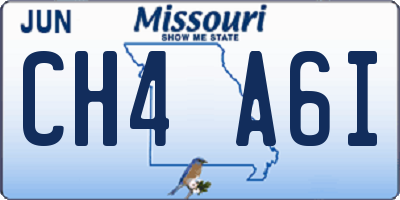 MO license plate CH4A6I