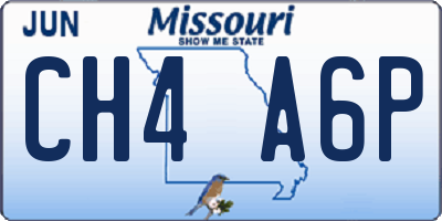 MO license plate CH4A6P