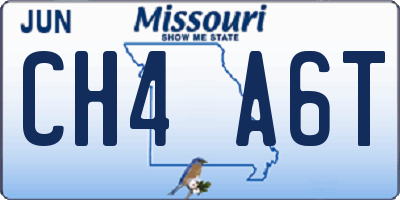 MO license plate CH4A6T