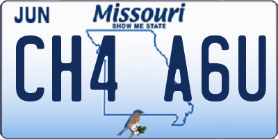 MO license plate CH4A6U