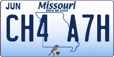 MO license plate CH4A7H