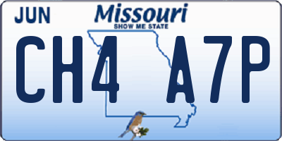 MO license plate CH4A7P