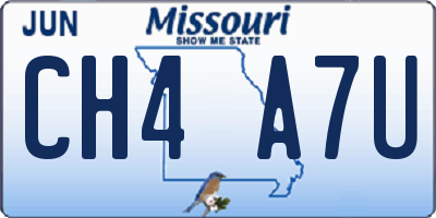 MO license plate CH4A7U