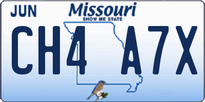 MO license plate CH4A7X
