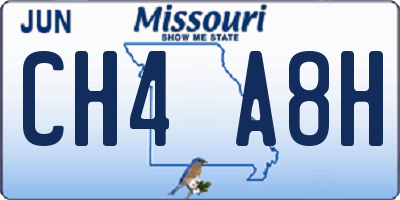 MO license plate CH4A8H