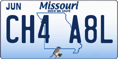 MO license plate CH4A8L