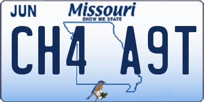 MO license plate CH4A9T
