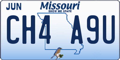 MO license plate CH4A9U