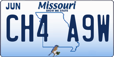 MO license plate CH4A9W