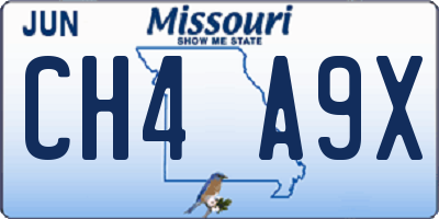 MO license plate CH4A9X