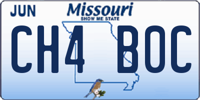 MO license plate CH4B0C