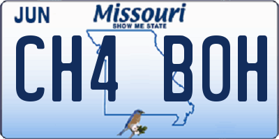 MO license plate CH4B0H