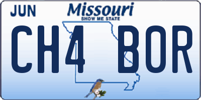 MO license plate CH4B0R