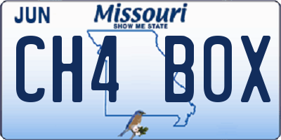 MO license plate CH4B0X