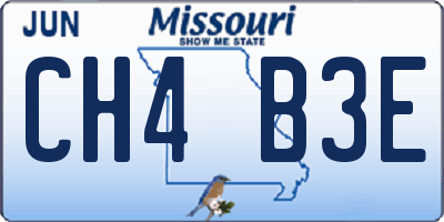 MO license plate CH4B3E