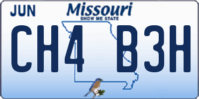 MO license plate CH4B3H