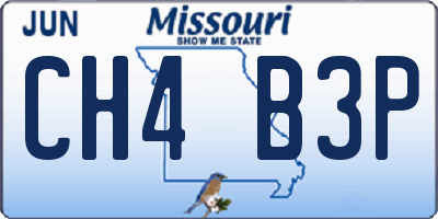 MO license plate CH4B3P