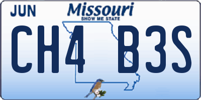 MO license plate CH4B3S