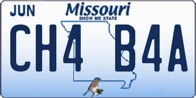 MO license plate CH4B4A