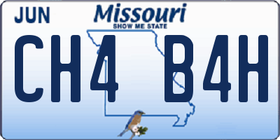 MO license plate CH4B4H