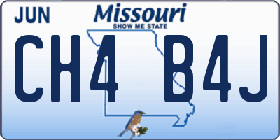 MO license plate CH4B4J
