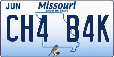MO license plate CH4B4K