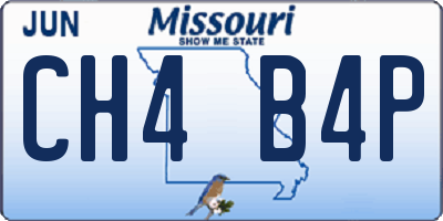 MO license plate CH4B4P