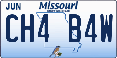MO license plate CH4B4W